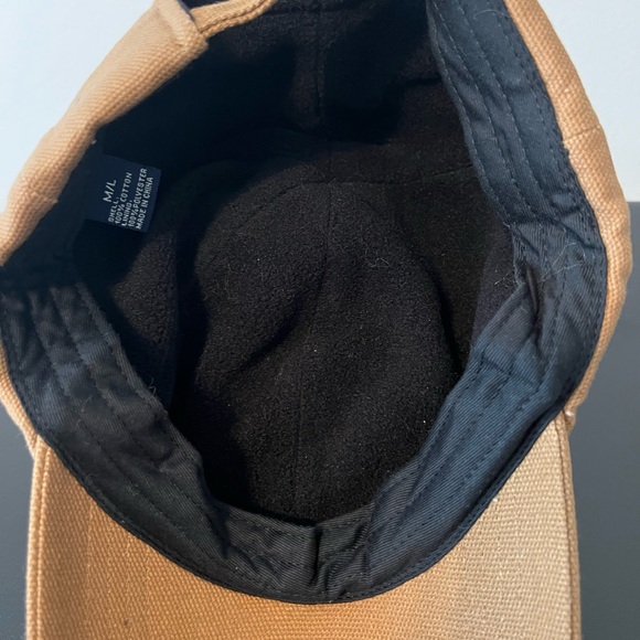 NWOT Duluth Trading Co Fleece Lined warm StrapBack Hat Cap Duck Adjustable M/L - Picture 4 of 5